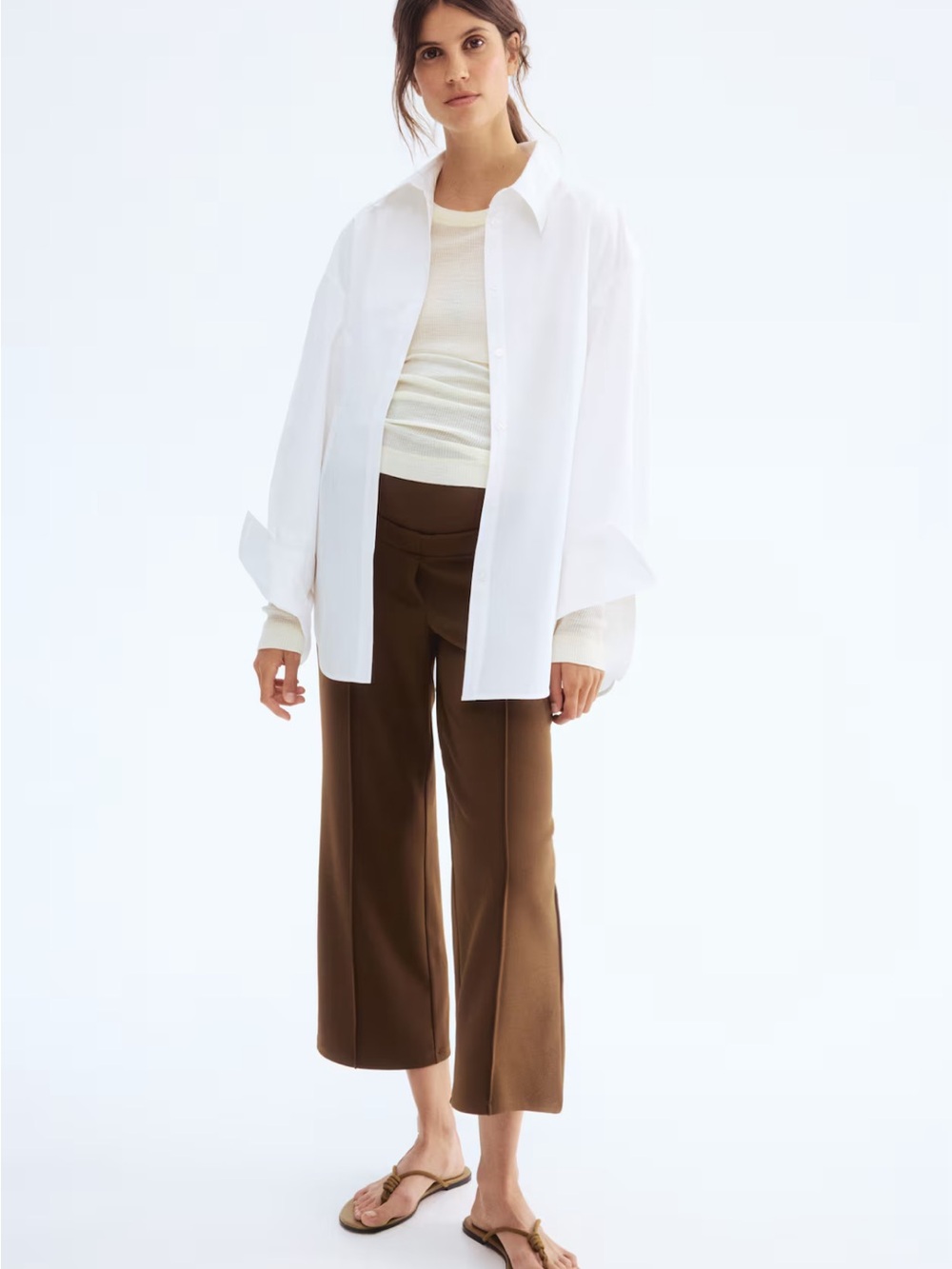 Maternity Ankle Length Pants in Brown